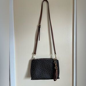 Calvin Klein brown black logo purse
